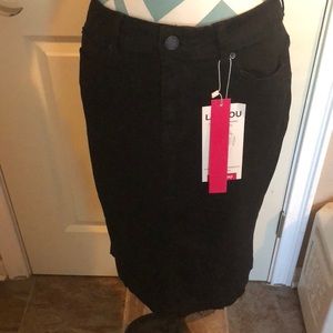 Denim Black Skirt